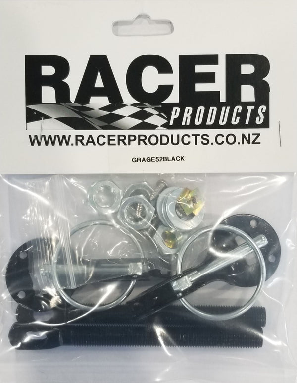 Grayston Aluminium Bonnet Pins - Black